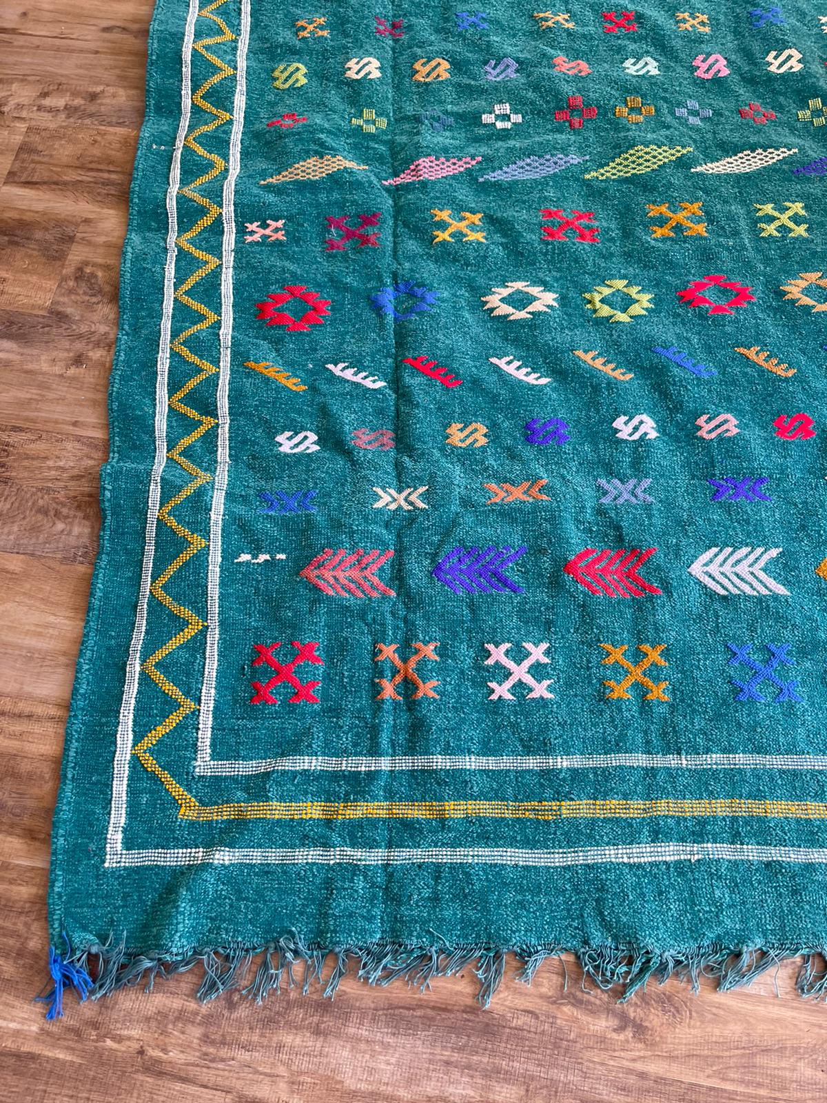 Kilim Rug - Teal - 245cm x 140cm
