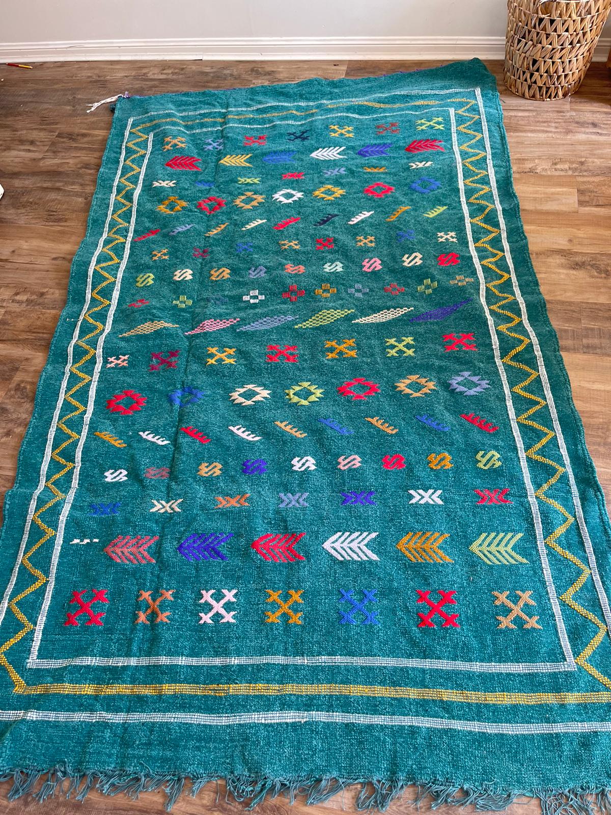 Kilim Rug - Teal - 245cm x 140cm