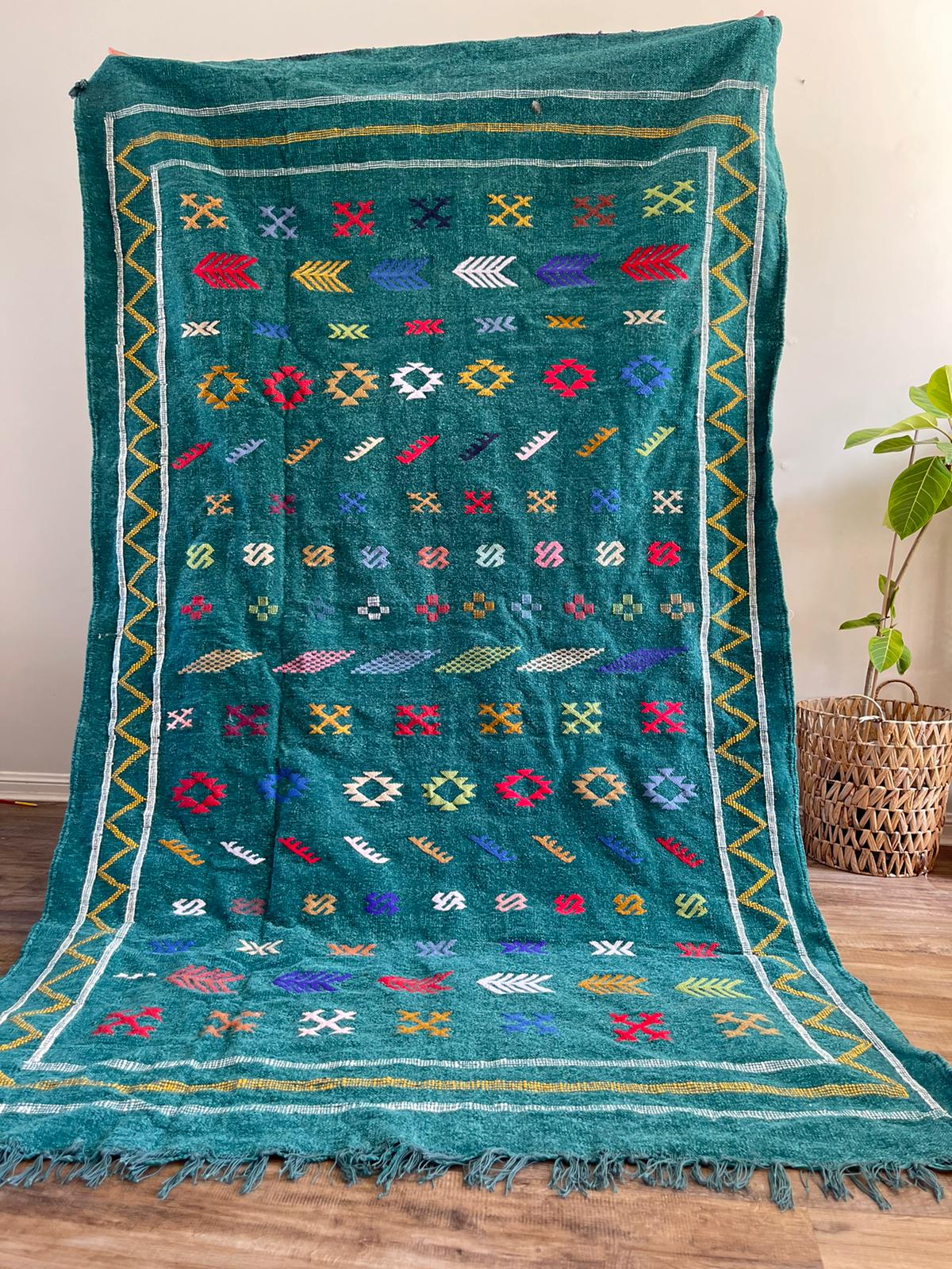 Kilim Rug - Teal - 245cm x 140cm