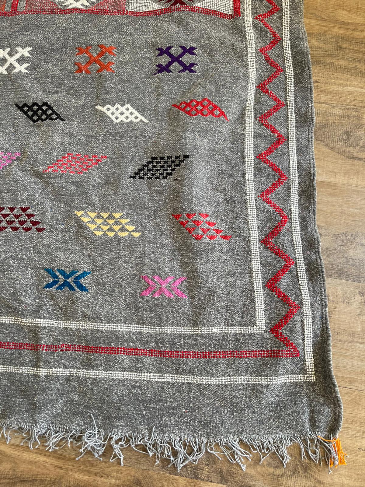 Kilim Rug - Grey - 245cm x 140cm