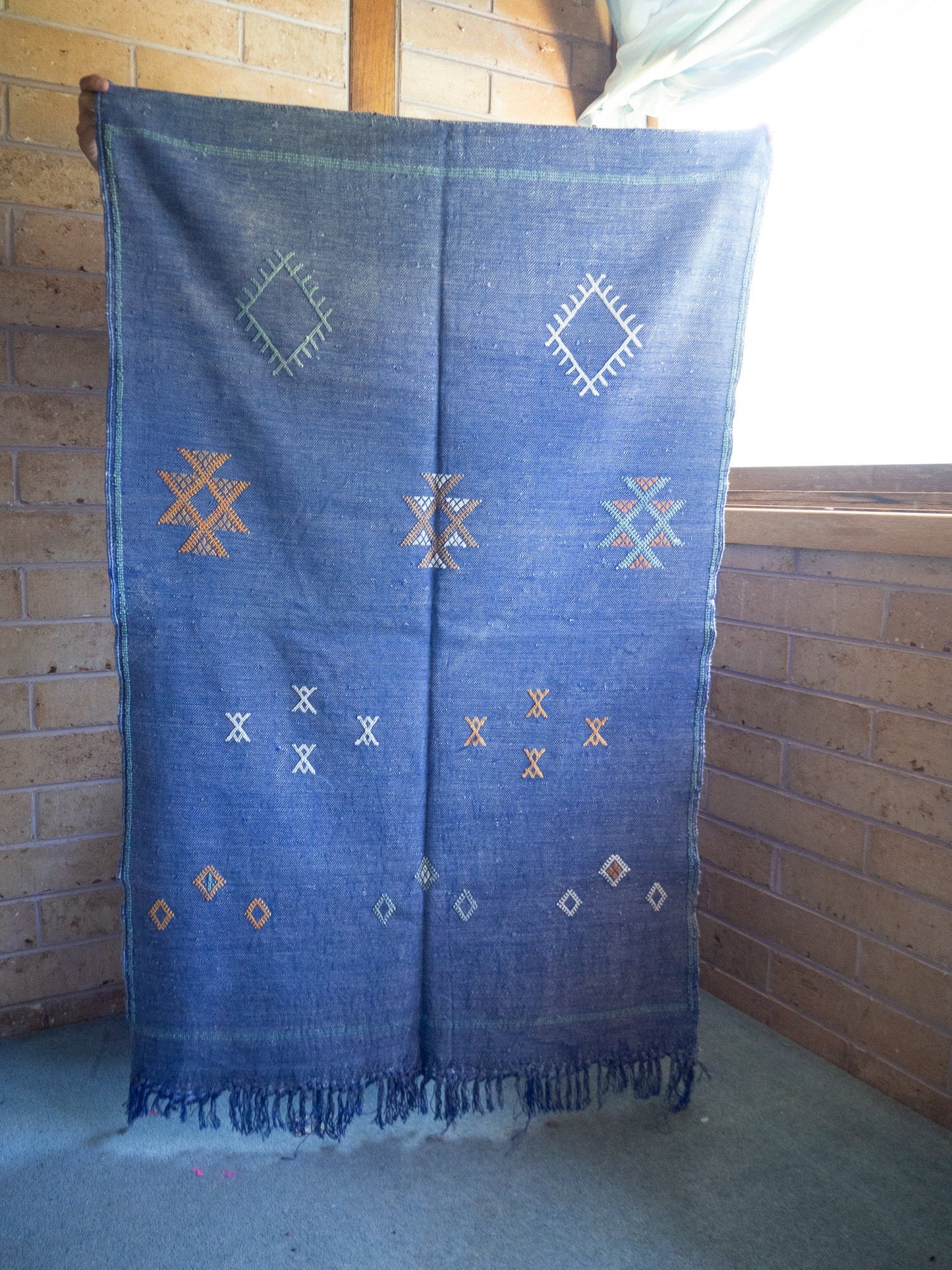 Small Cactus Silk Rug - Blue