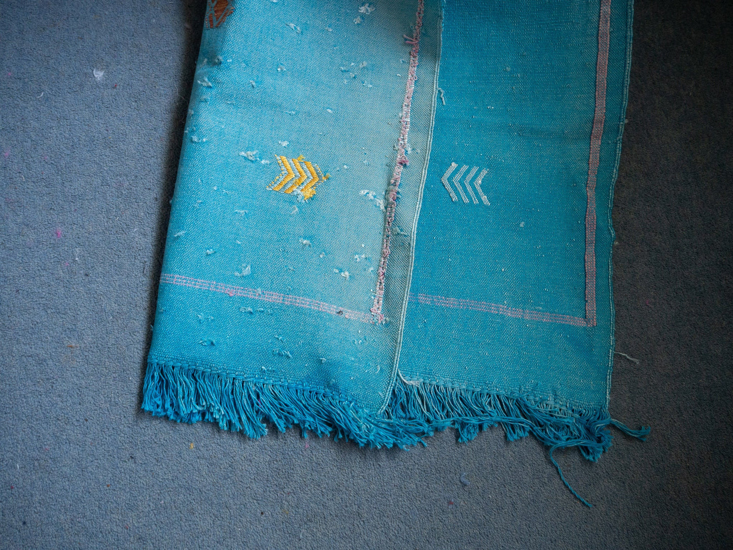 Small Cactus Silk Rug - Light Blue