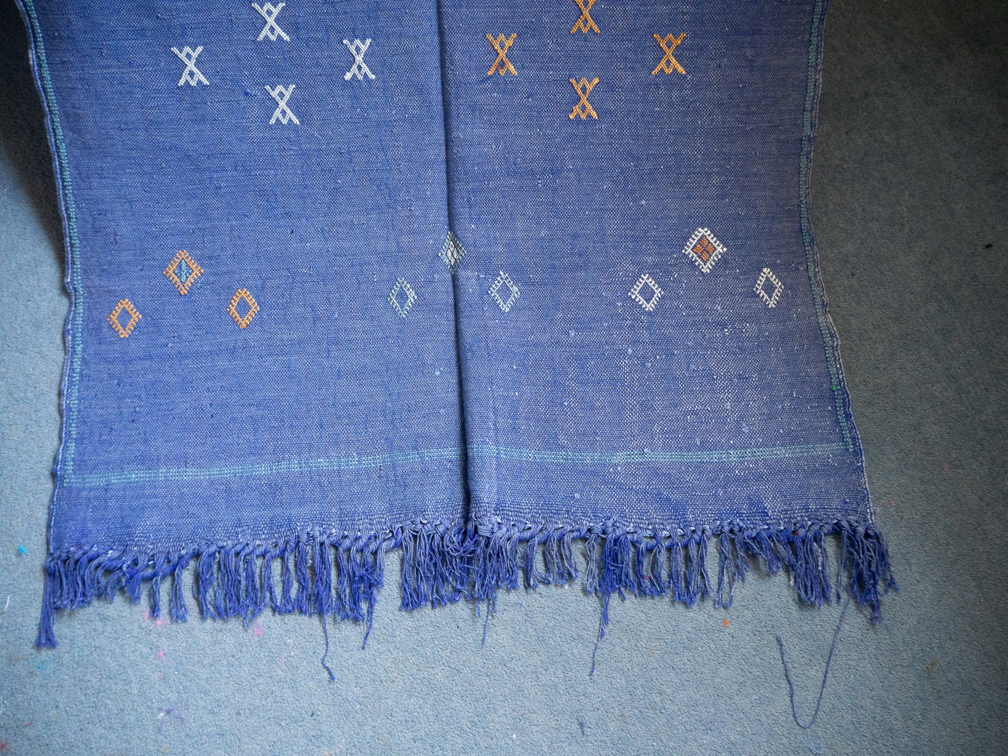 Small Cactus Silk Rug - Blue