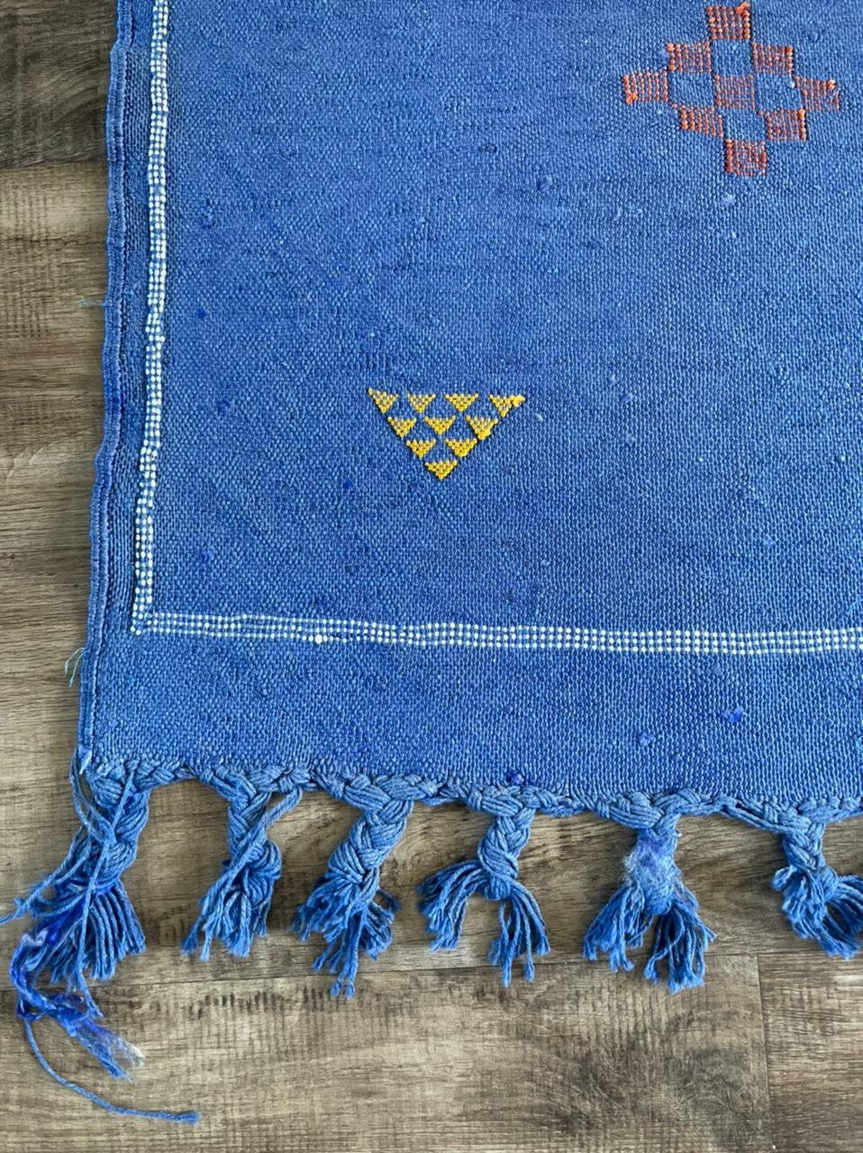 Small Cactus Silk Rug - Blue