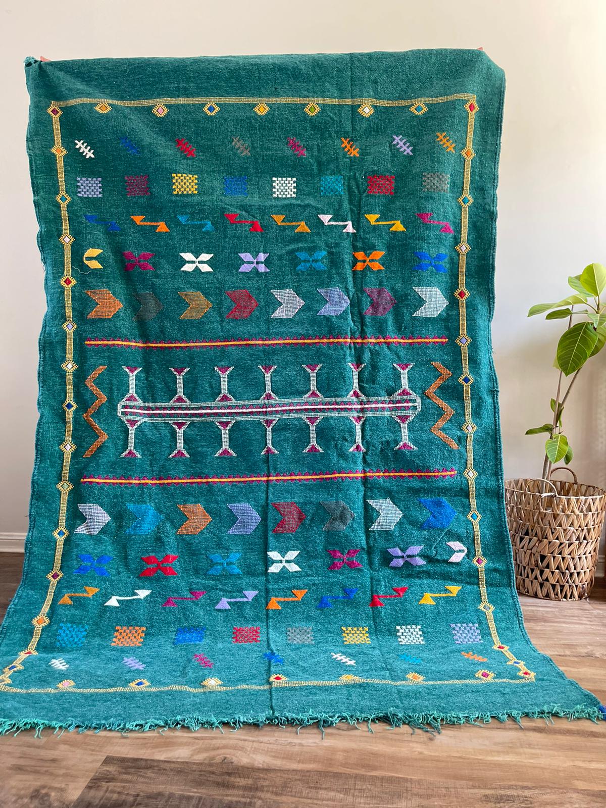 Kilim Rug - Teal - 245cm x 140cm