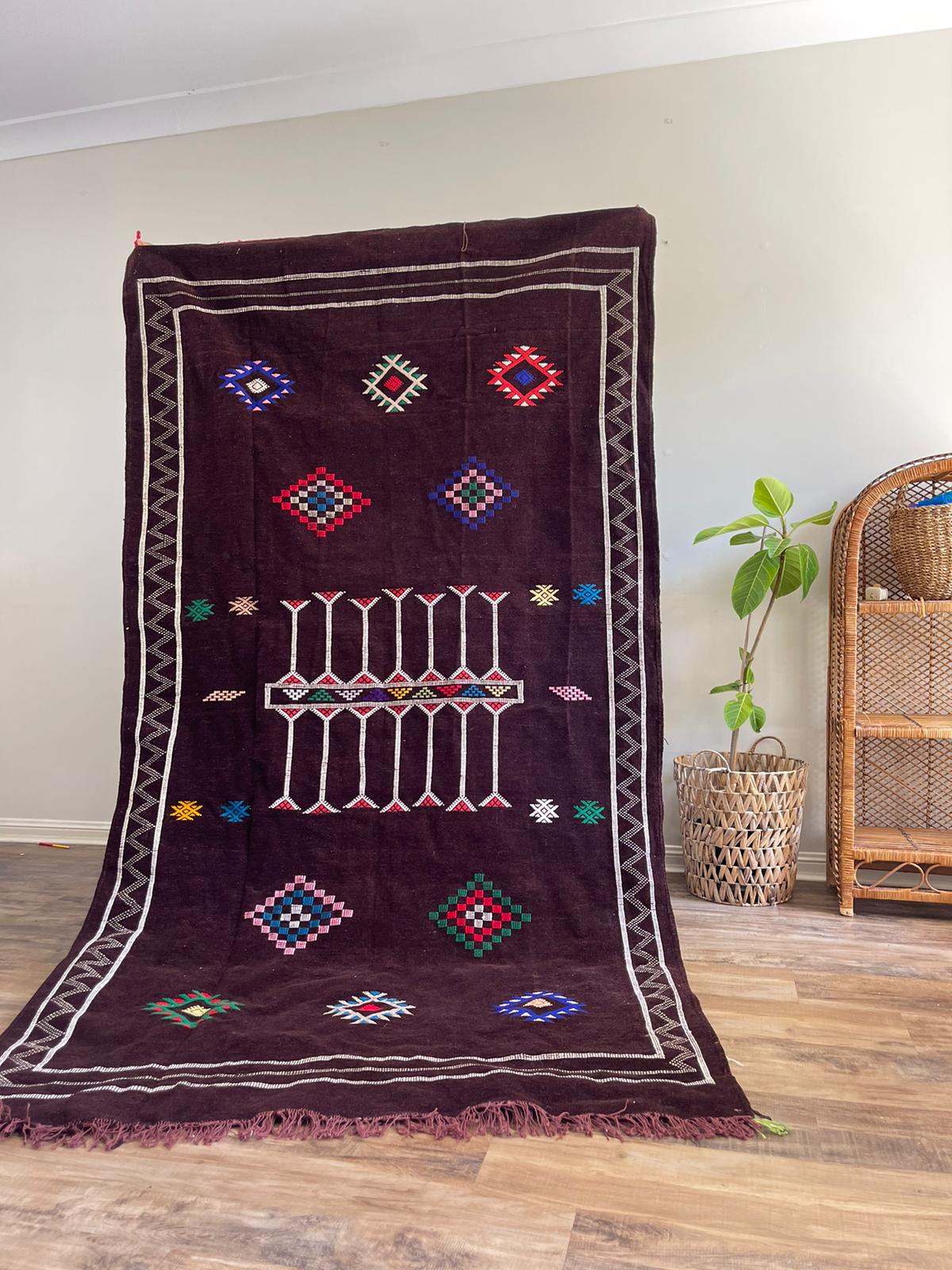 Kilim Rug - Black - 245cm x 140cm