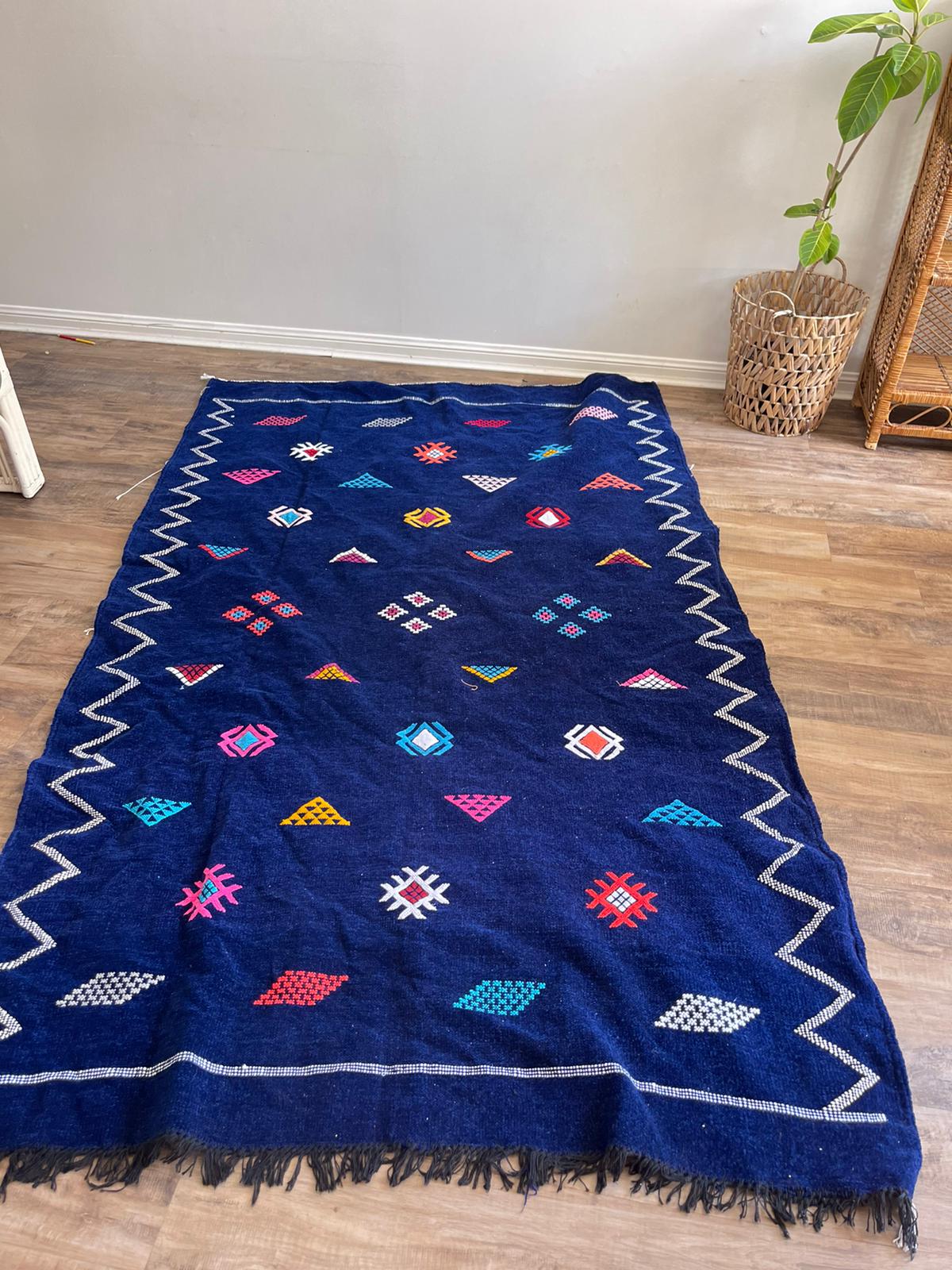 Kilim Rug - Blue - 245cm x 140cm