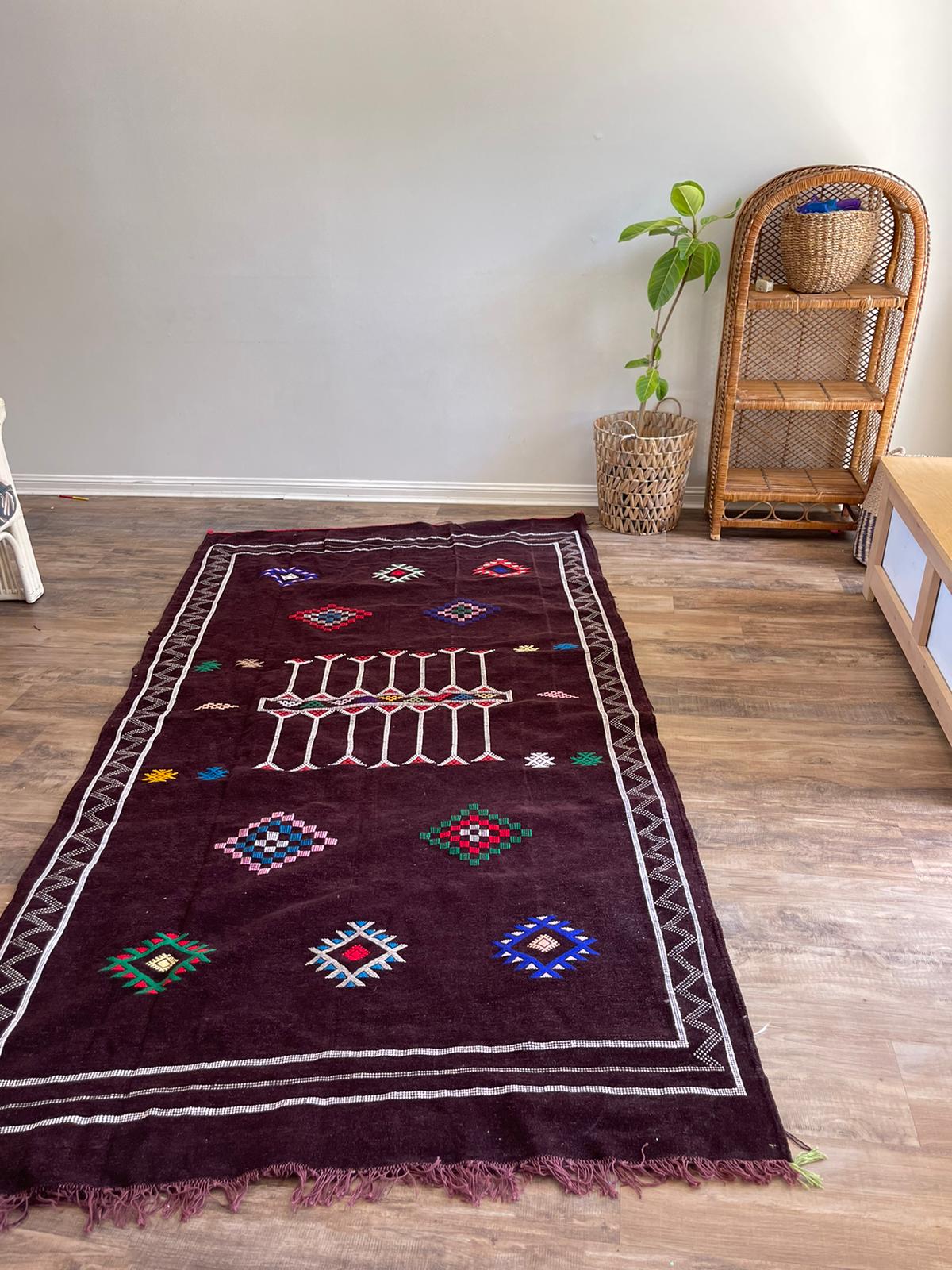 Kilim Rug - Black - 245cm x 140cm