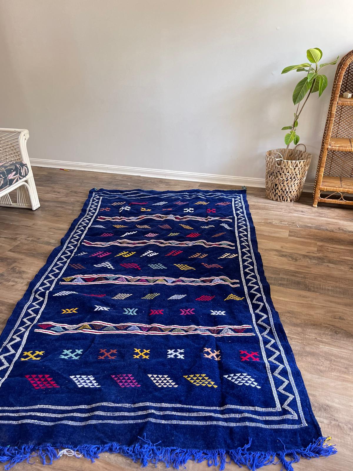 Kilim Rug - Blue - 245cm x 140cm