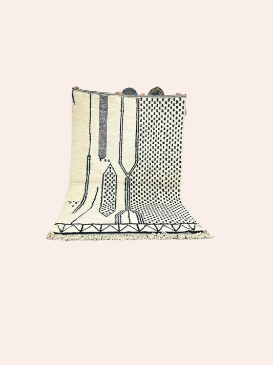 B&W Moroccan rug
