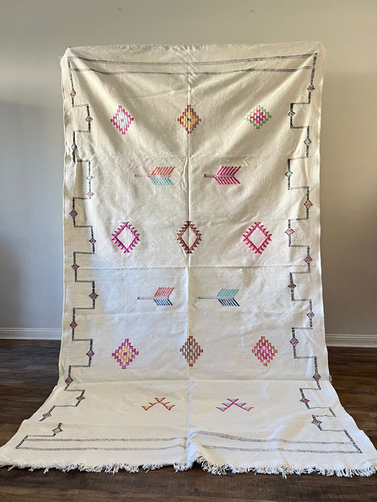 handmade cactus white rug/authentic moroccan carpet