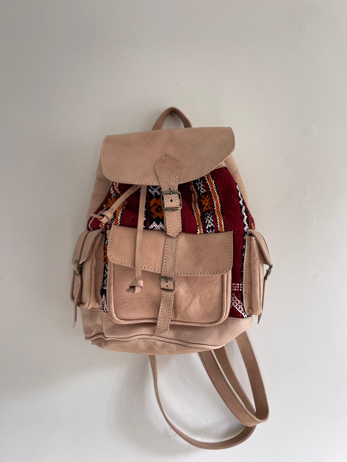 moroccan leather backpack
