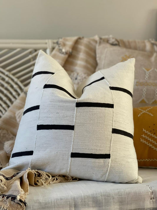 mudcloth style cotton cushion
