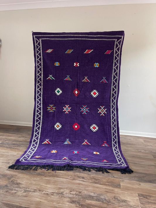 purple wool Kilim  - 250cm x 150cm