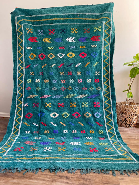 Kilim Rug - Teal - 245cm x 140cm
