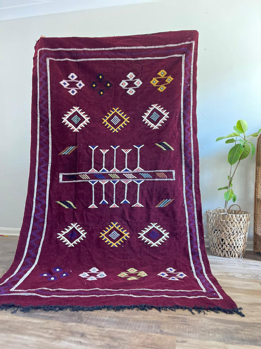 Kilim Rug - Maroon - 245cm x 140cm