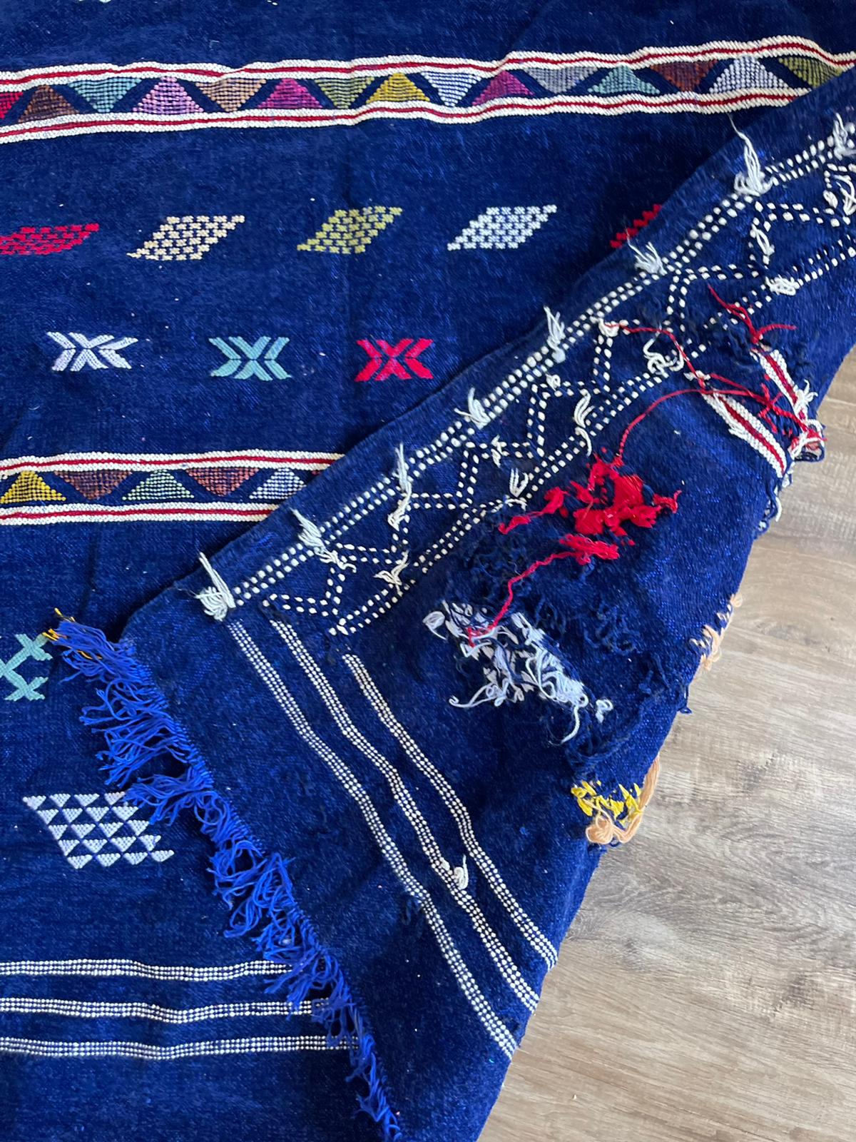 Kilim Rug - Blue - 245cm x 140cm