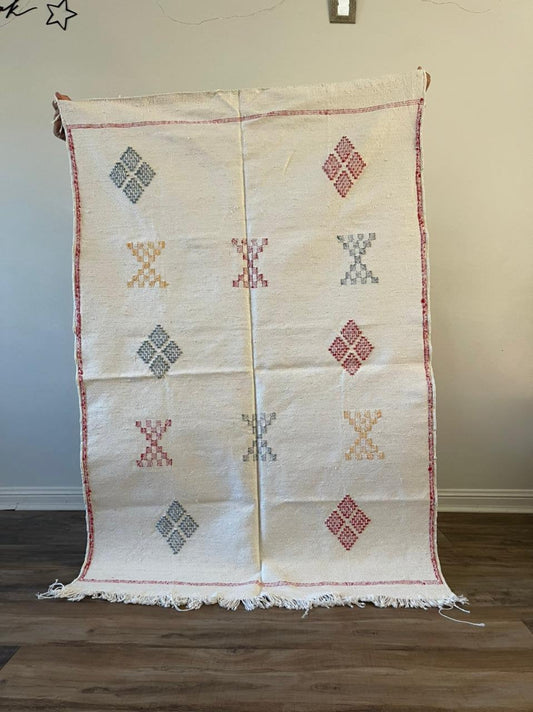 White cactus silk rug