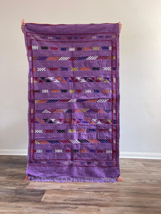 purple wool Kilim  - 150cm x 100cm
