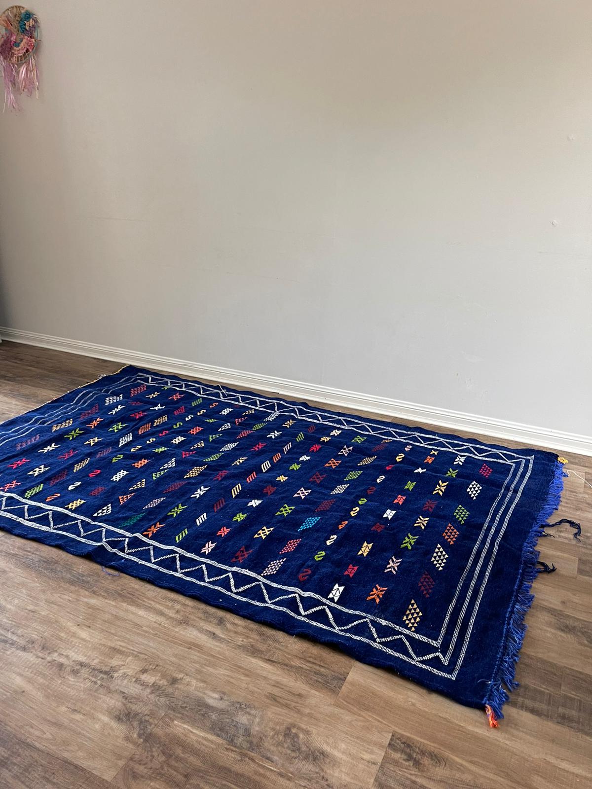 blue wool Kilim  - kilim rugs