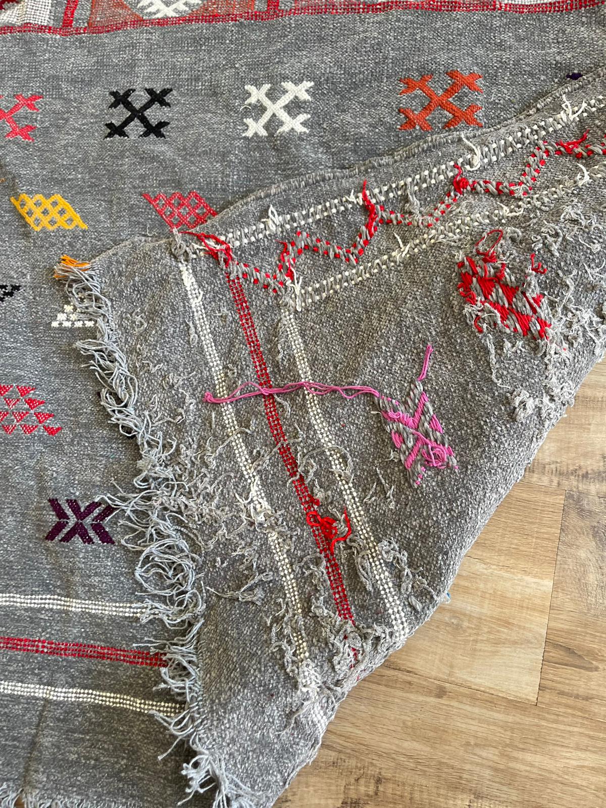Kilim Rug - Grey - 245cm x 140cm