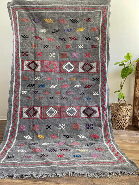 Kilim Rug - Grey - 245cm x 140cm