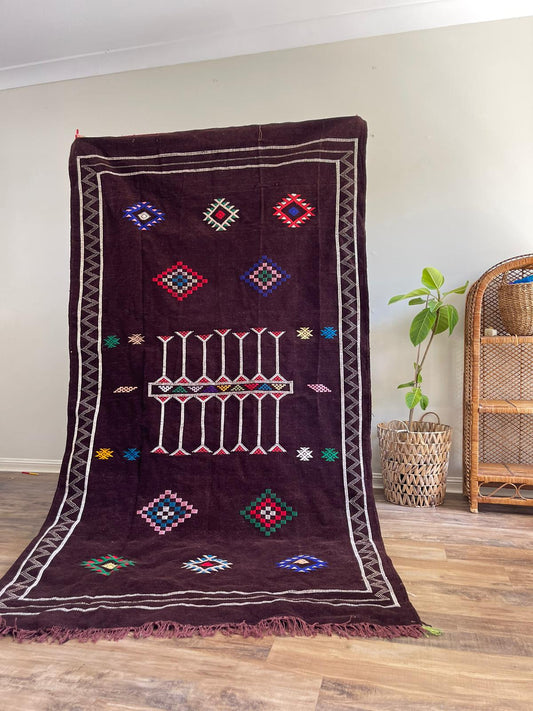Kilim Rug - Black - 245cm x 140cm