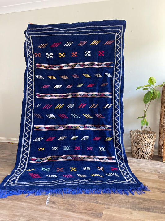 Kilim Rug - Blue - 245cm x 140cm