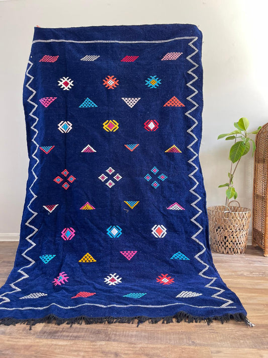Kilim Rug - Blue - 245cm x 140cm